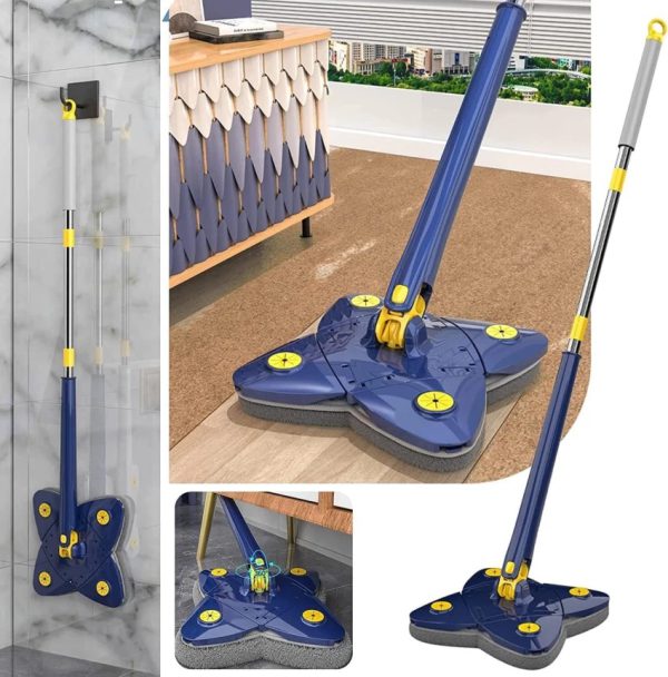 360° Rotating Self-Wringing X Mop – Floor & Wall Cleaner