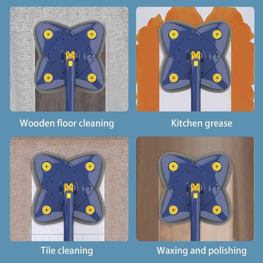 360° Rotating Self-Wringing X Mop – Floor & Wall Cleaner