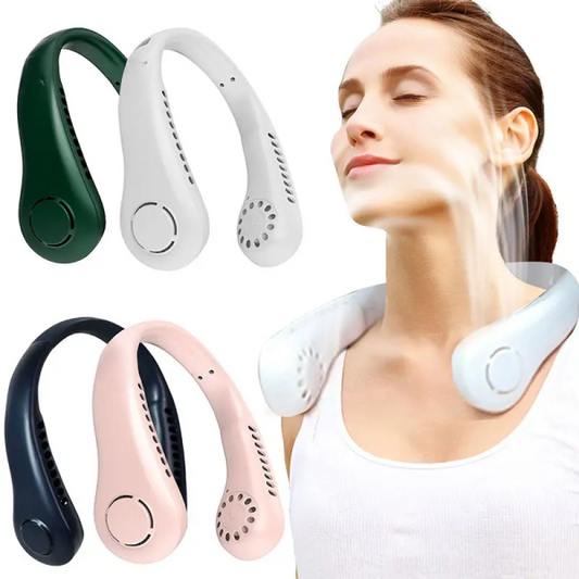 "Arctic Air Neck Fan – 3-Speed USB Rechargeable, Portable & Quiet Cooling"
