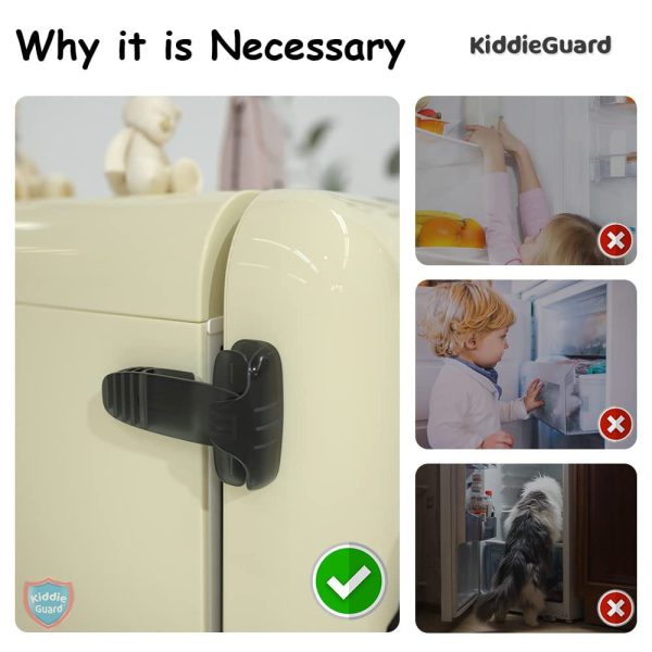 Black Transparent Fridge Lock – Child & Baby Safety Refrigerator Door Lock (No Tools Needed)